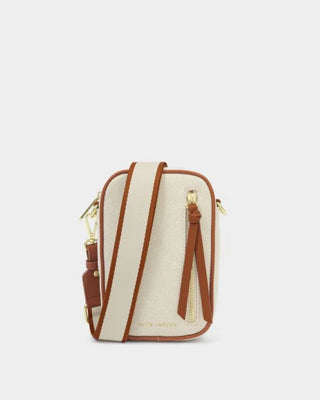 Hallie Small Crossbody Bag Canvas/Cognac