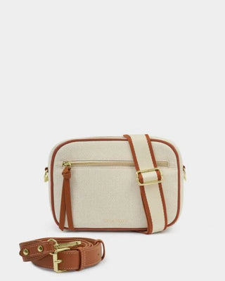 Hallie Crossbody Bag Canvas/Cognac