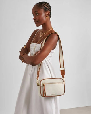Hallie Crossbody Bag Canvas/Cognac