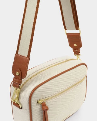 Hallie Crossbody Bag Canvas/Cognac