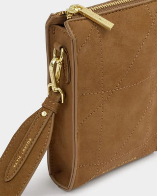Avery Slim Crossbody Bag Caramel Suedette
