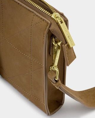 Avery Slim Crossbody Bag Caramel Suedette