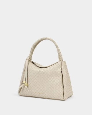 Nova Woven Top Handle Bag Off White