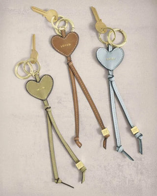 Heart Charm Keyring Loved Caramel
