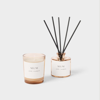 Mini Votive & Mini Reed Diffuser Gift Set Mum Gold Wave