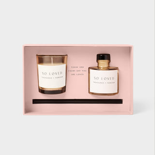 Mini Votive & Mini Reed Diffuser Gift Set So Loved