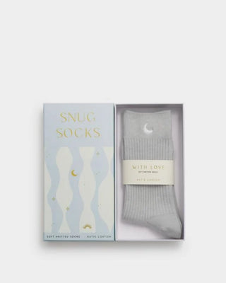 Gift Boxed Socks Moon Powder Blue