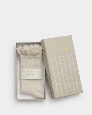 Gift Boxed Ruffle Socks Of White