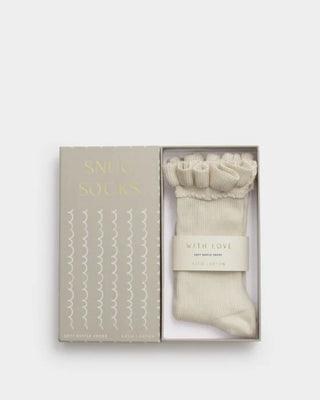 Gift Boxed Ruffle Socks Of White