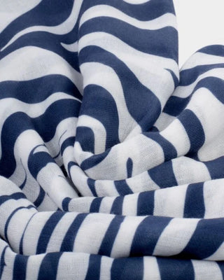 Printed Scarf Zebra Off White/Navy