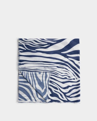 Printed Scarf Zebra Off White/Navy