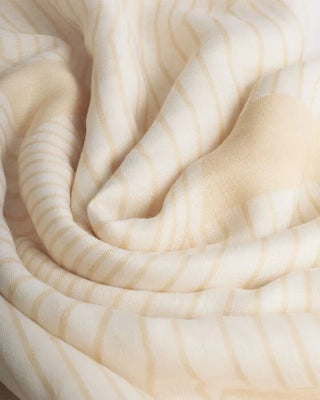 Printed Scarf Geometric Lines White/Soft Yellow