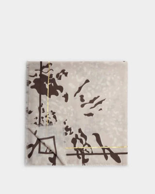 Printed Foil Scarf Animal Light Taupe/Off White