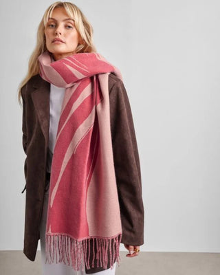 Printed Blanket Scarf Abstract Brush Stroke