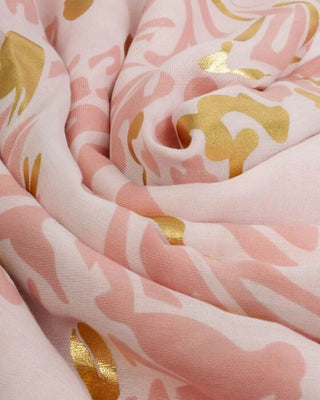 Printed Foil Scarf Animal Pink