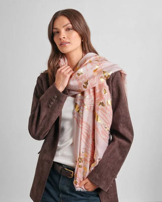 Printed Foil Scarf Animal Pink