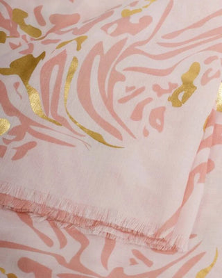 Printed Foil Scarf Animal Pink