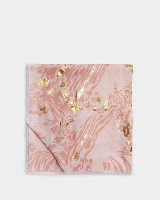 Printed Foil Scarf Animal Pink