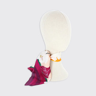 Lila Floral Square Scarf - Mulberry & Orange