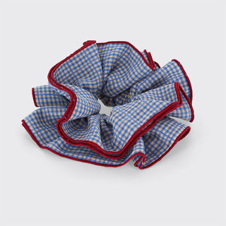 Gingham Oversized Scrunchie - Navy