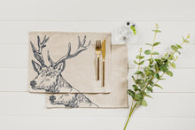 Load image into Gallery viewer, 2 Stag Linen Place Mats