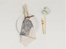 Load image into Gallery viewer, 4 Highland Cow Linen Napkins