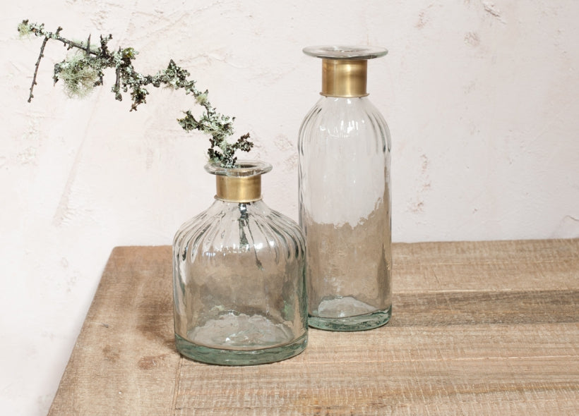 Chara Hammered Glass Bottle