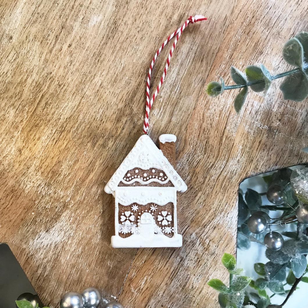 Nordic Gingerbread Lace House Tree Decoration