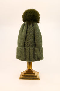 Ingrid Pompom Hat Olive