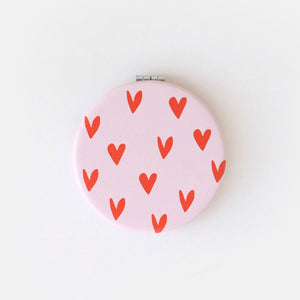 Red/Pink Mini Hearts Pocket Mirror