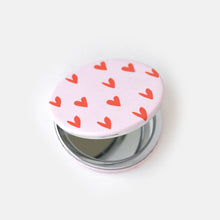 Load image into Gallery viewer, Red/Pink Mini Hearts Pocket Mirror