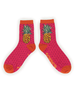 Leopard Pineapple Ankle Socks