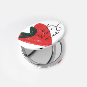 Strawberry Heart Pocket Mirror