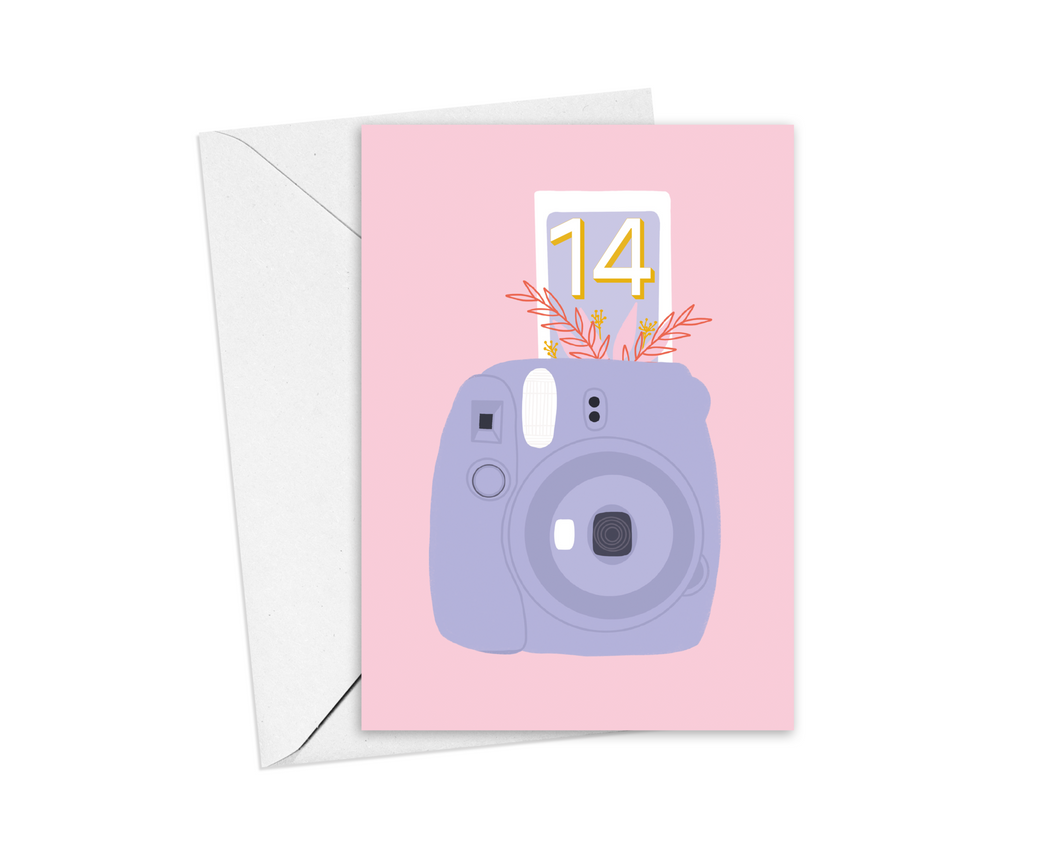 14th Camera Birthday Card